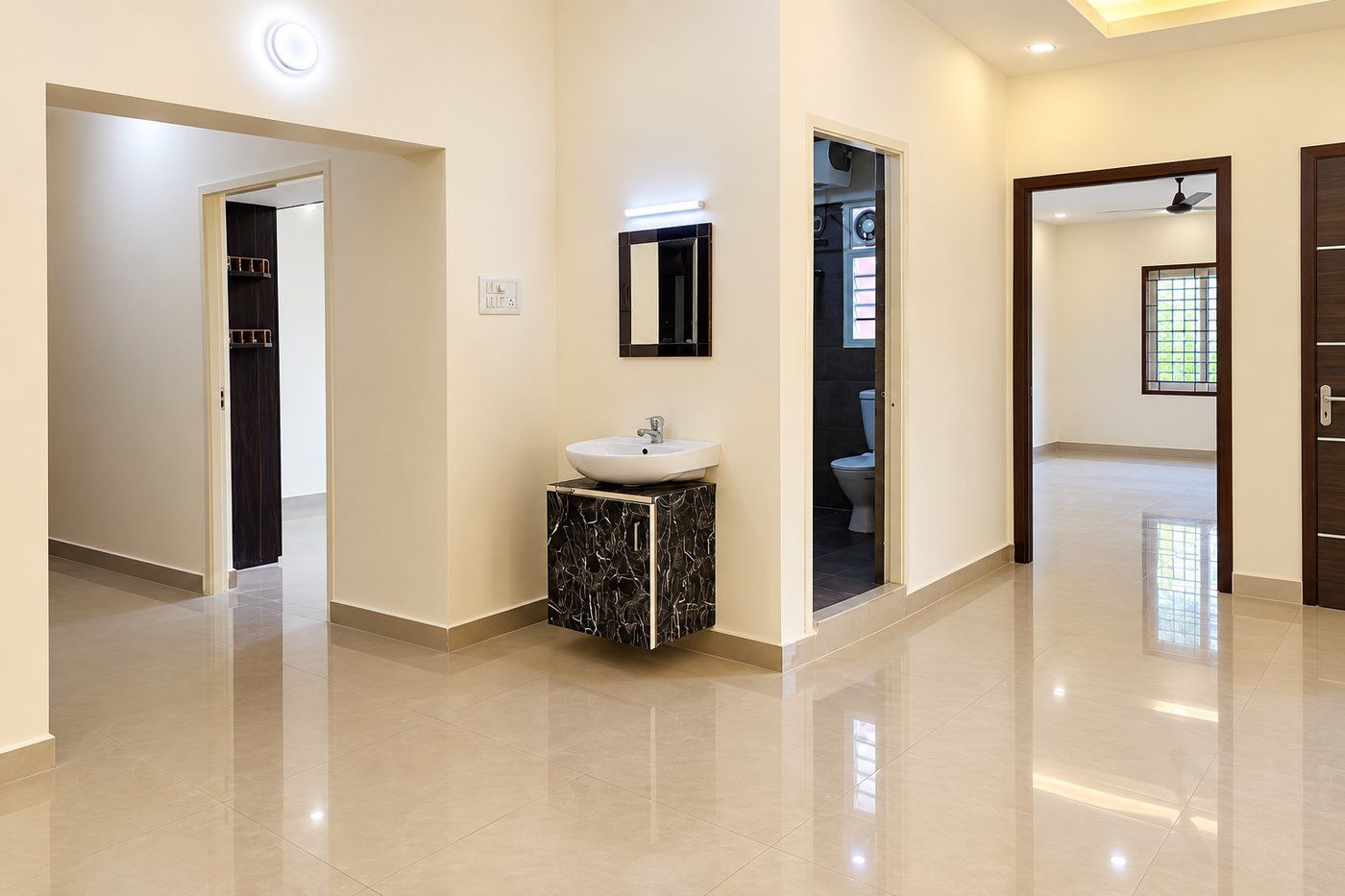 Bright, newly finished apartment interior