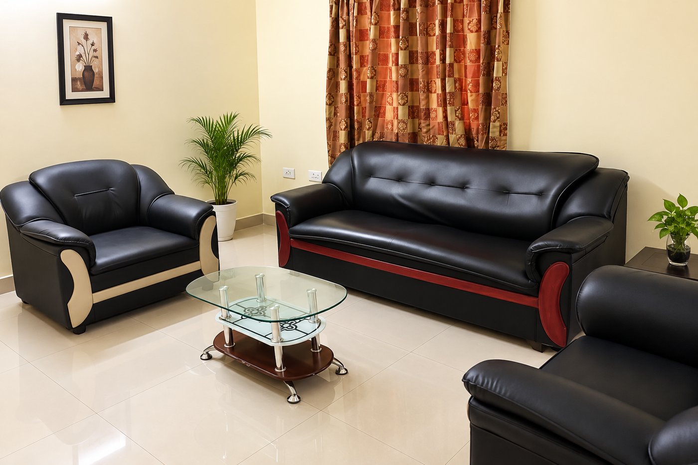 Living room interior of 2 BHK flat for sale in Nandanam